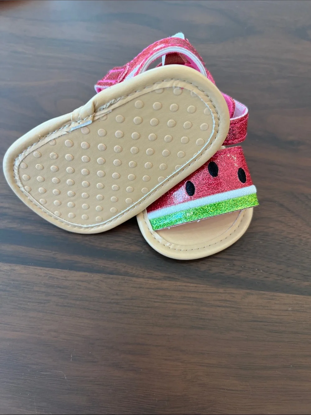 Baby Girls Tan Mary Jane Shoes & Glitter Watermelon Sandals - 2-Pack, 3-6 months